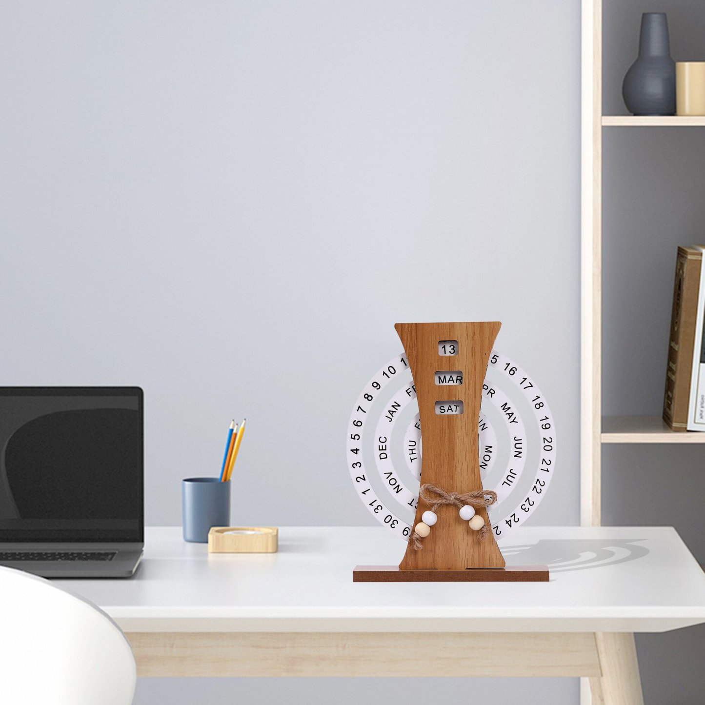 Rotating Wooden Perpetual Calendar