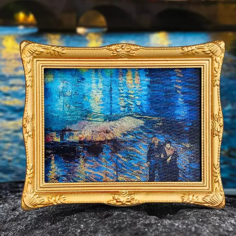 Oil painting starry sky 3D grating refrigerator