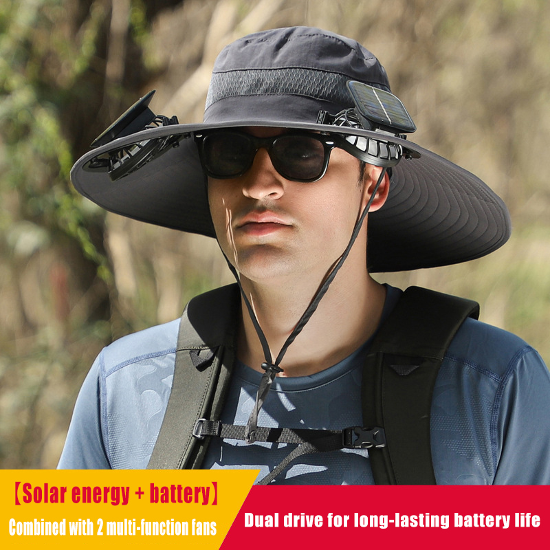 Men's wide brim sun hat quick drying sunshade fisherman hat