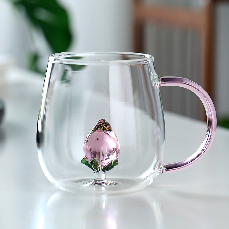 Cartoon animal cup high borosilicate glass household cup