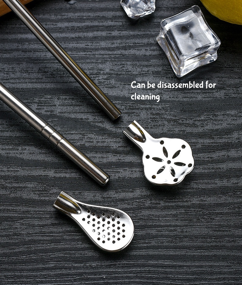 Straw stirring spoon