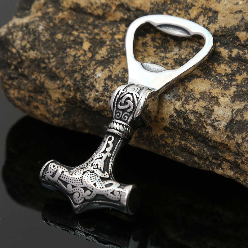Creative retro Viking Thor's hammer lid opener