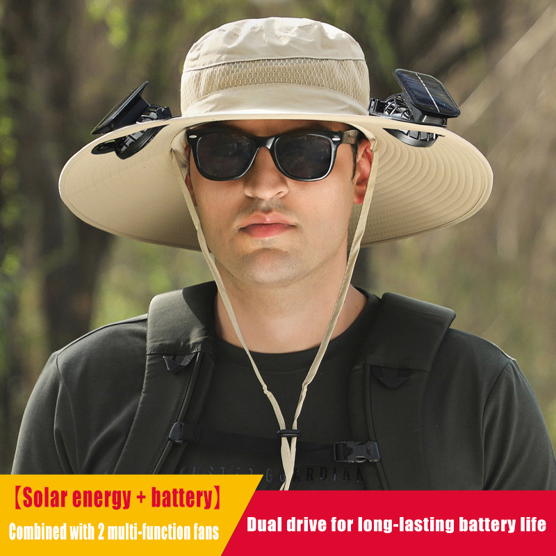 Men's wide brim sun hat quick drying sunshade fisherman hat