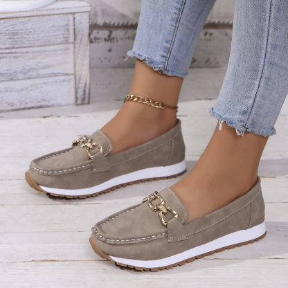 Metal chain casual loafers
