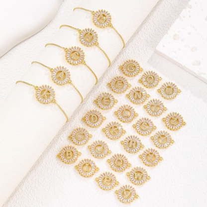 Zircon flower 26-letter bracelet