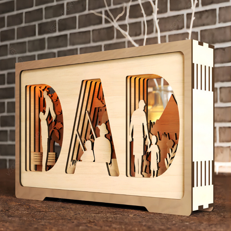 3D Mother's Day Gift Wooden Crafts Desktop Ornaments