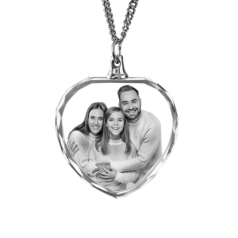 Laser engraved personalized portrait necklace