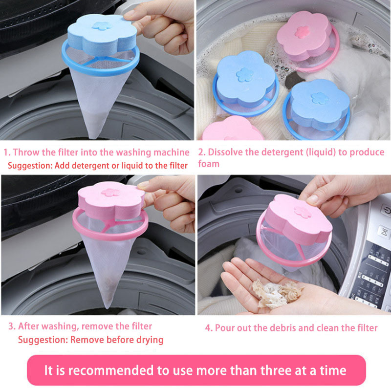 Washing machine floating filter bag filter