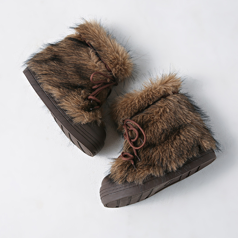 Thick-soled Fuzzy Snow Boots