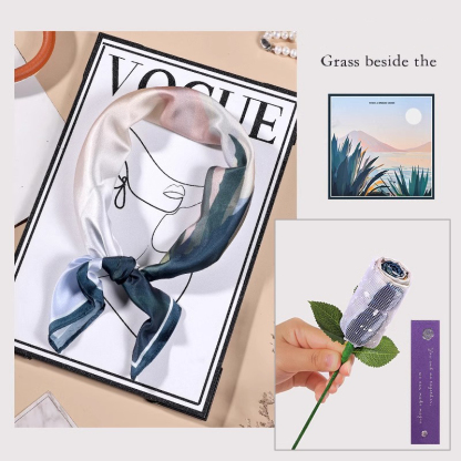 Mother's Day gift silk scarf flower bouquet gift box souvenir