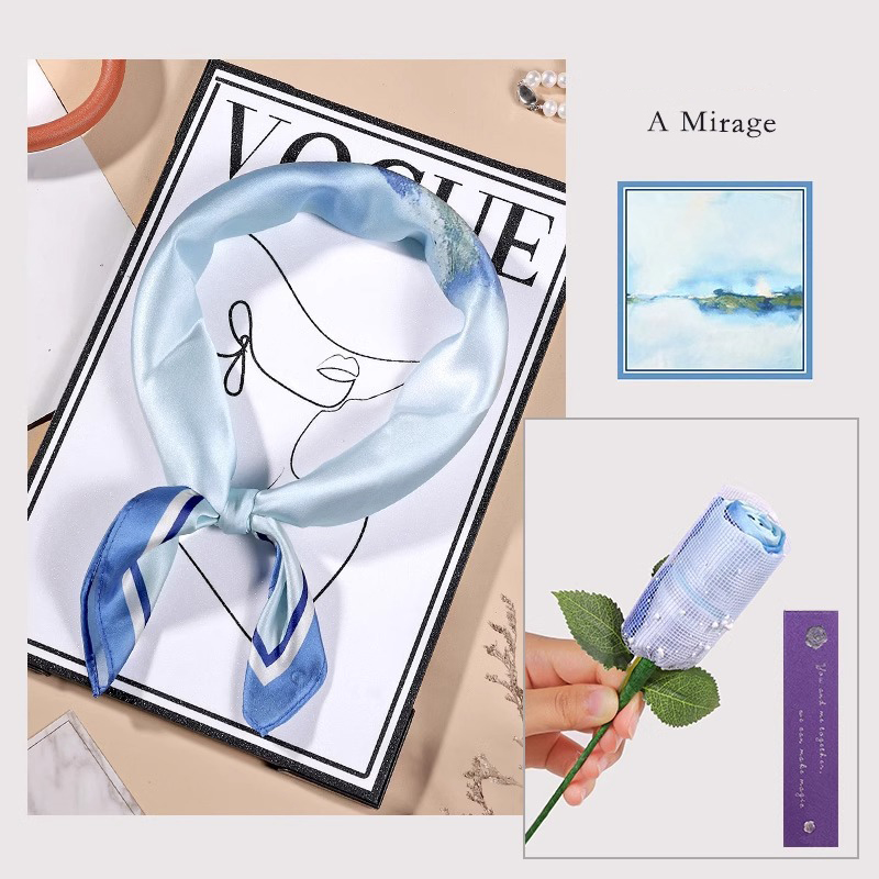 Mother's Day gift silk scarf flower bouquet gift box souvenir