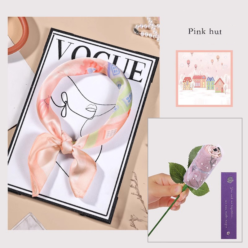 Mother's Day gift silk scarf flower bouquet gift box souvenir