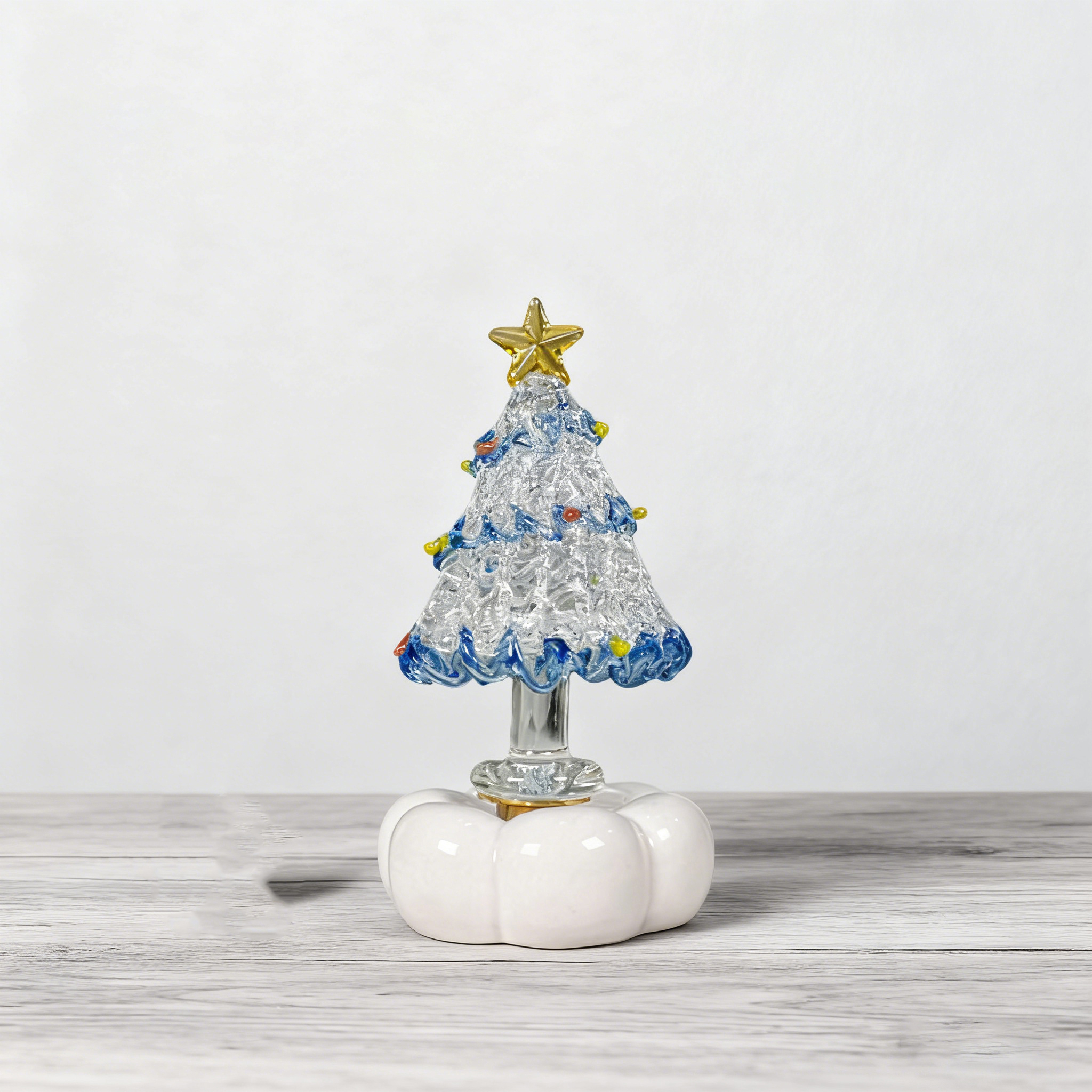 Christmas Tree Handmade Glass Rotating Ornament