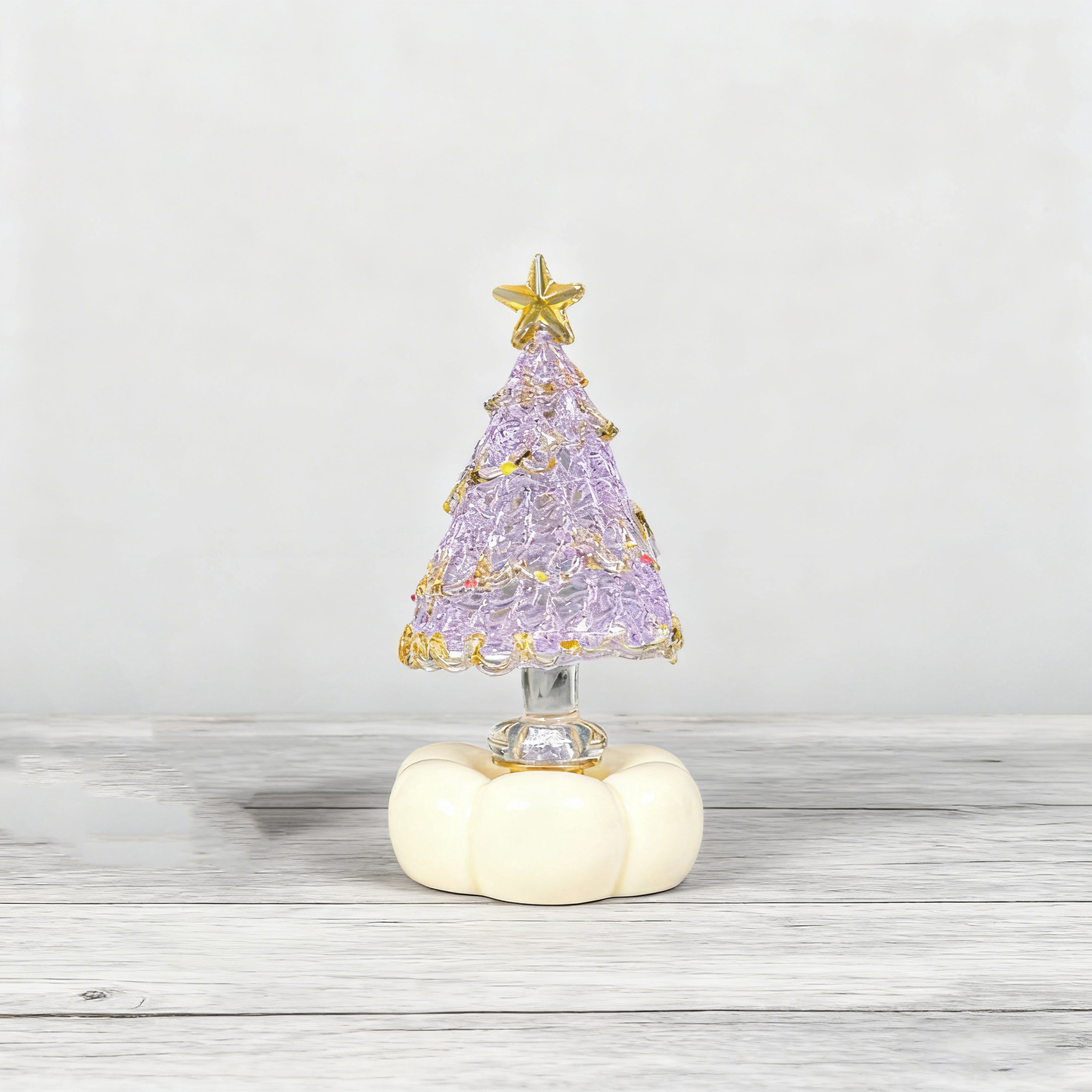 Christmas Tree Handmade Glass Rotating Ornament