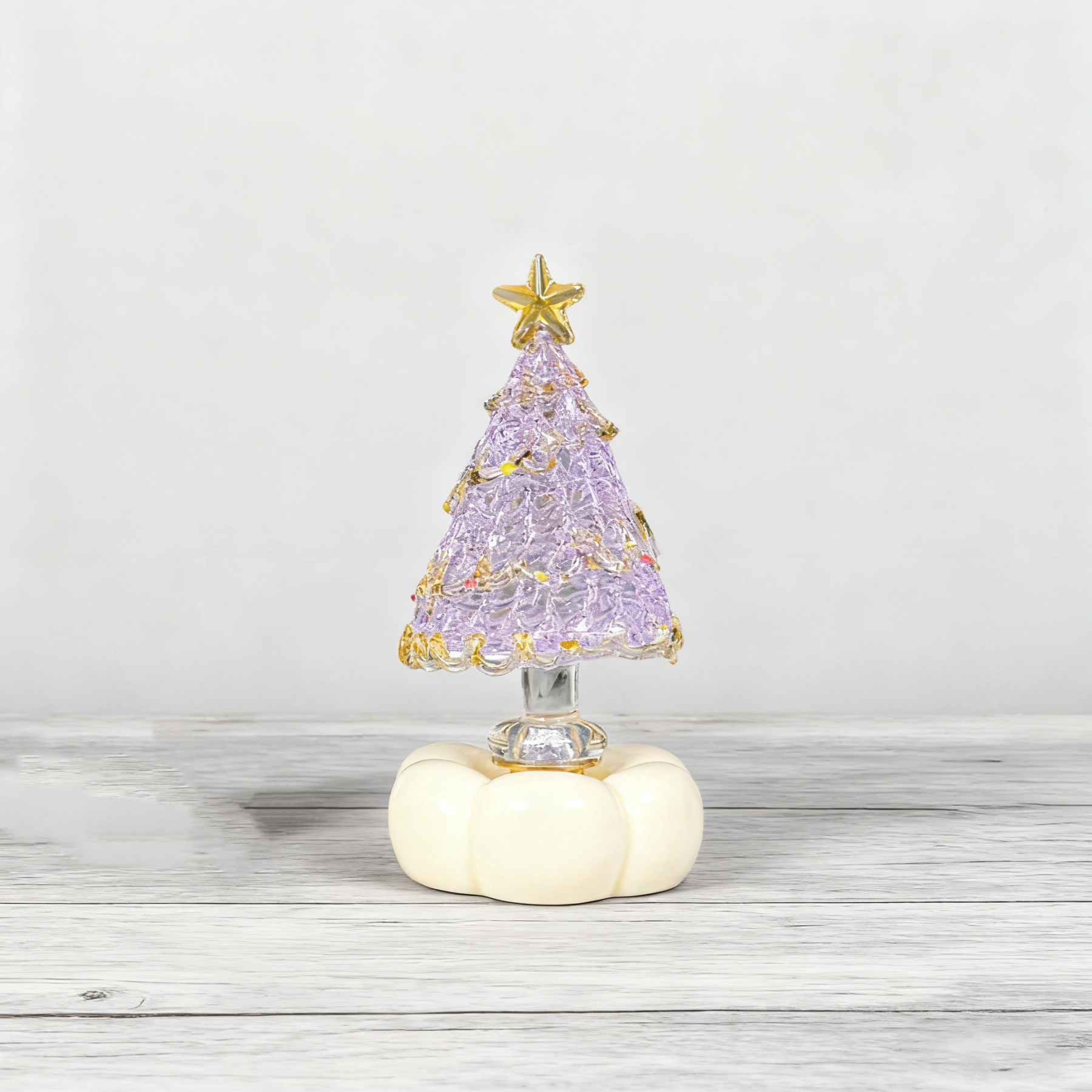 Christmas Tree Handmade Glass Rotating Ornament