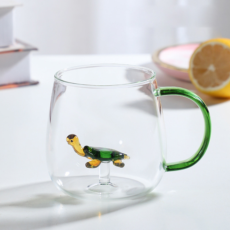 Cartoon animal cup high borosilicate glass household cup