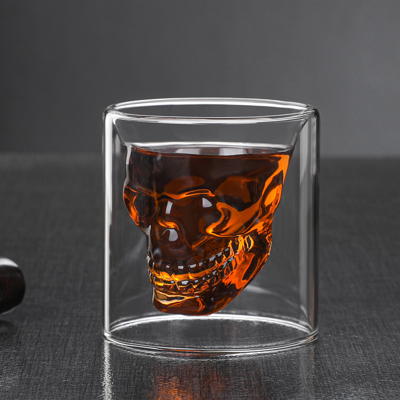 Personalized skull wine glass bottle latte cup