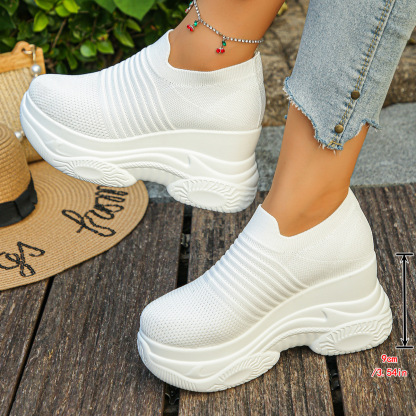 Knitted Platform Casual Shoes