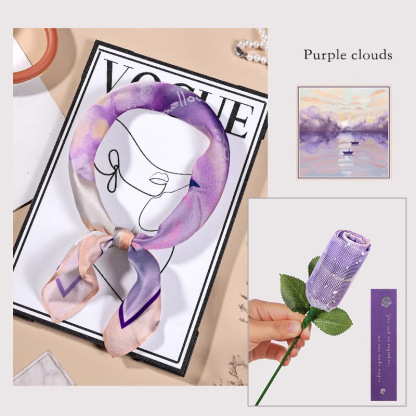 Mother's Day gift silk scarf flower bouquet gift box souvenir