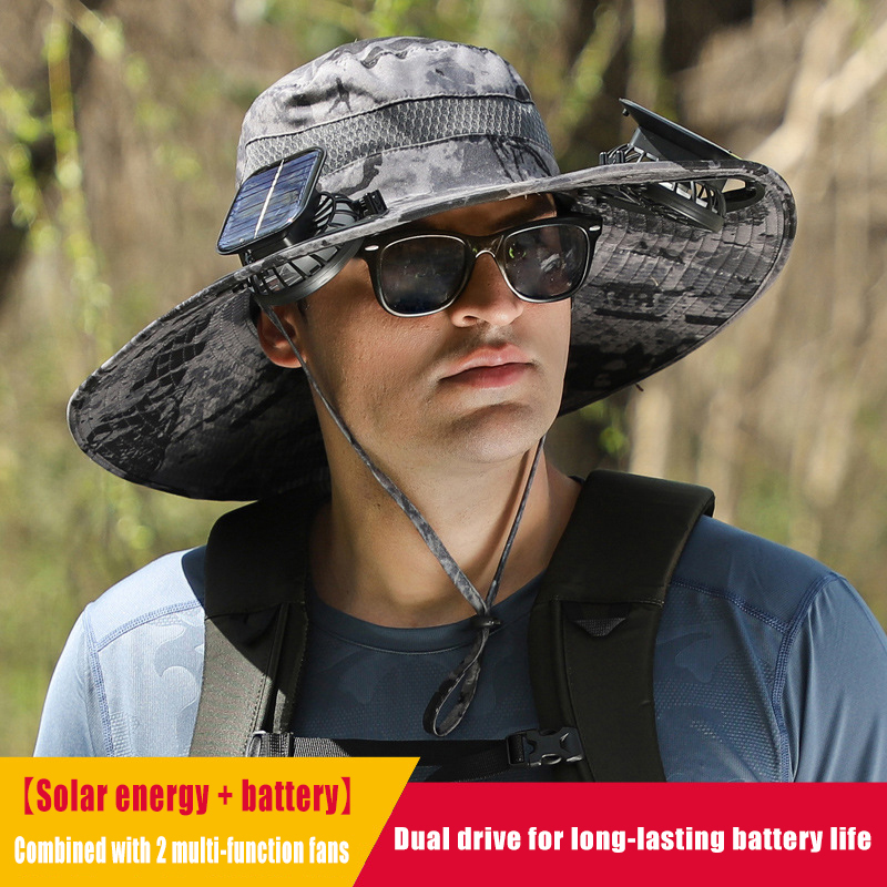 Men's wide brim sun hat quick drying sunshade fisherman hat