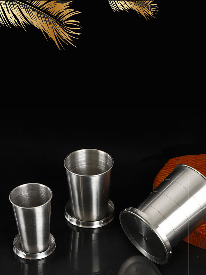 Stainless steel outdoor folding cup