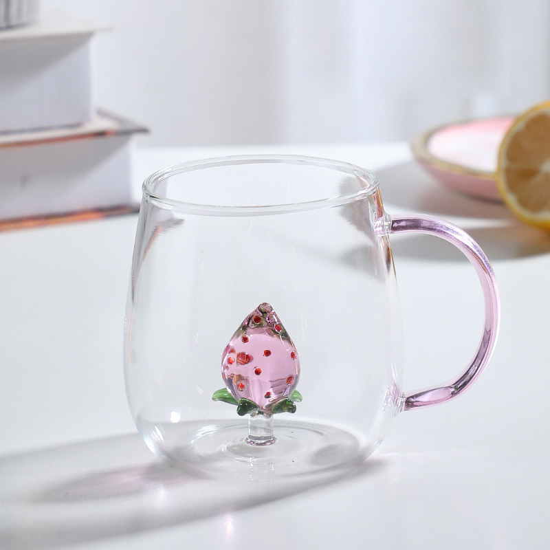 Cartoon animal cup high borosilicate glass household cup