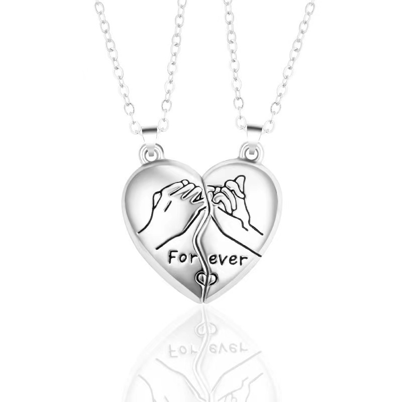 Hook-shaped heart necklace