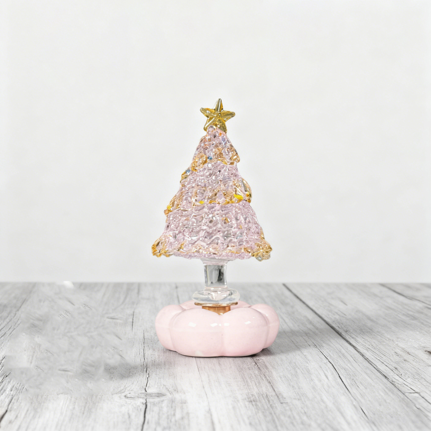 Christmas Tree Handmade Glass Rotating Ornament