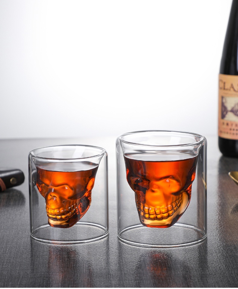 Personalized skull wine glass bottle latte cup