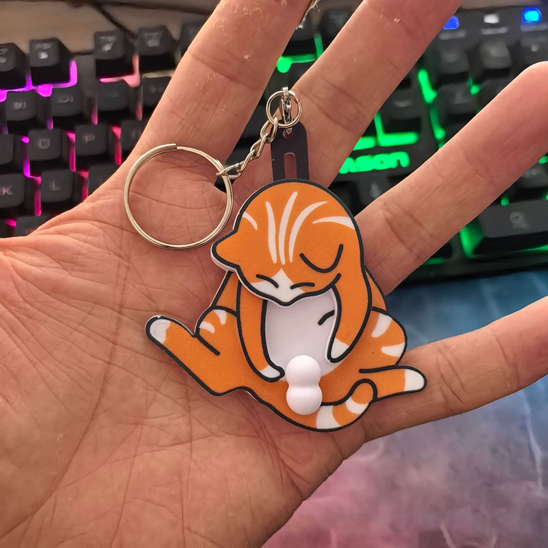 Creative Pull-out Cat Keychain