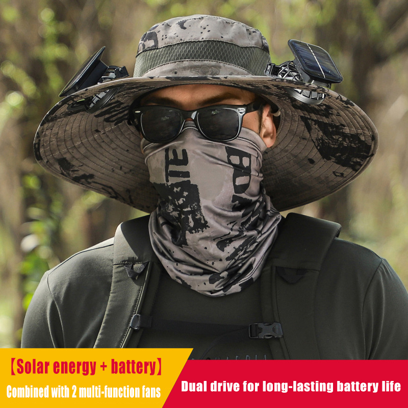 Men's wide brim sun hat quick drying sunshade fisherman hat