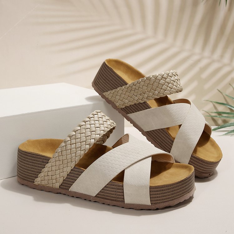 Platform Cross Sandals