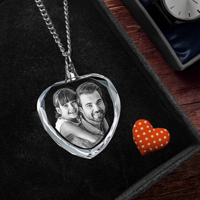 Laser engraved personalized portrait necklace