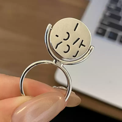 Rotatable I LOVE YOU necklace and ring