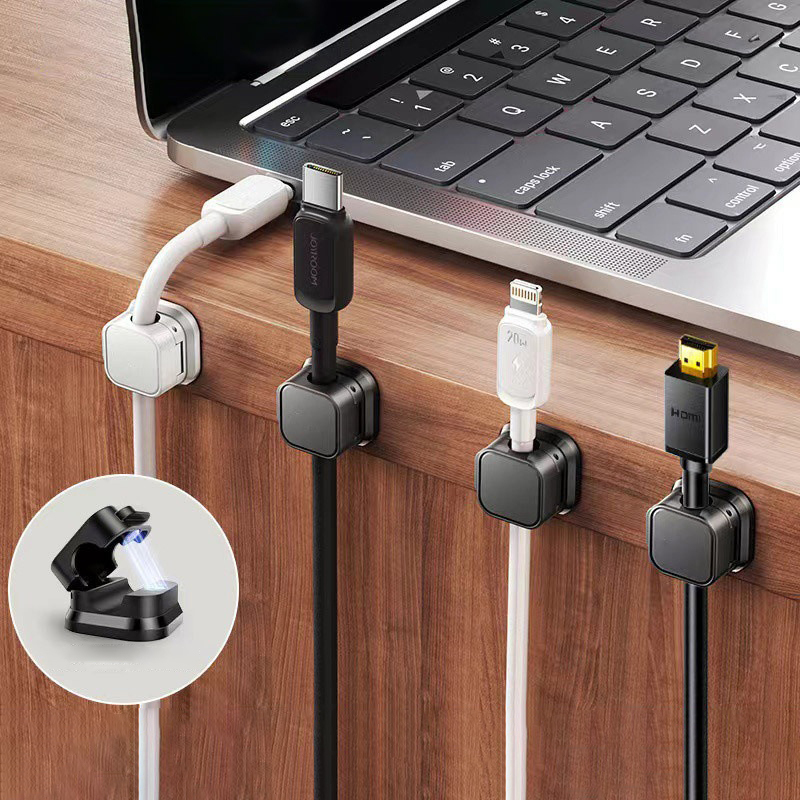 Magnetic cable organizer desktop car data cable clip fixing artifact