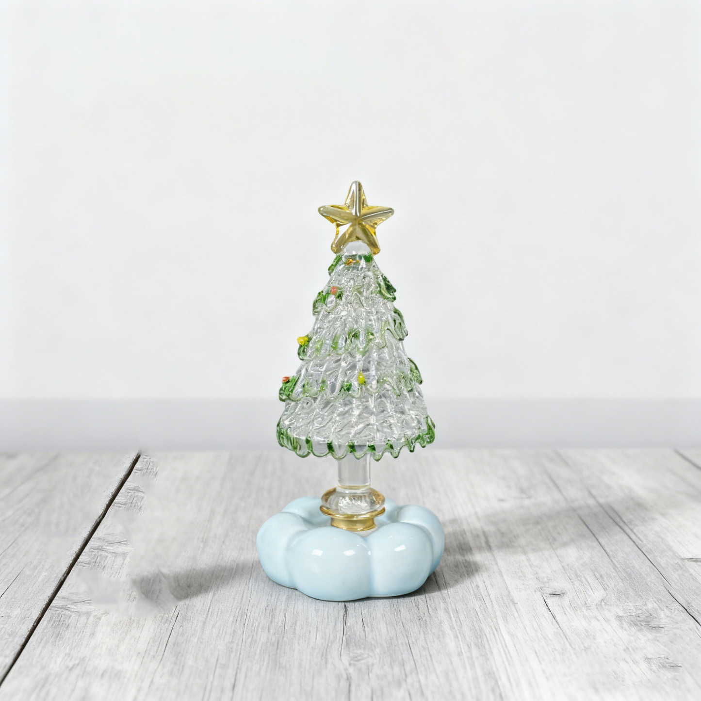 Christmas Tree Handmade Glass Rotating Ornament