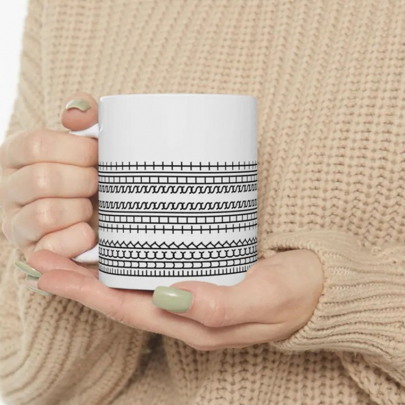 Ceramic coffee cup with hidden message