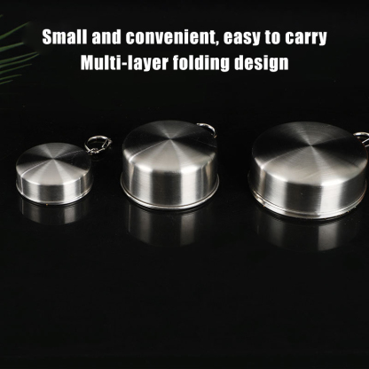 Stainless steel outdoor folding cup