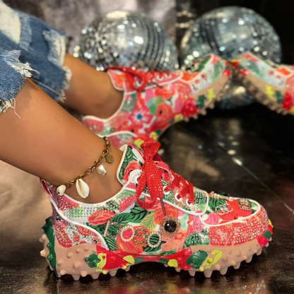 Diamond mesh casual athletic shoes