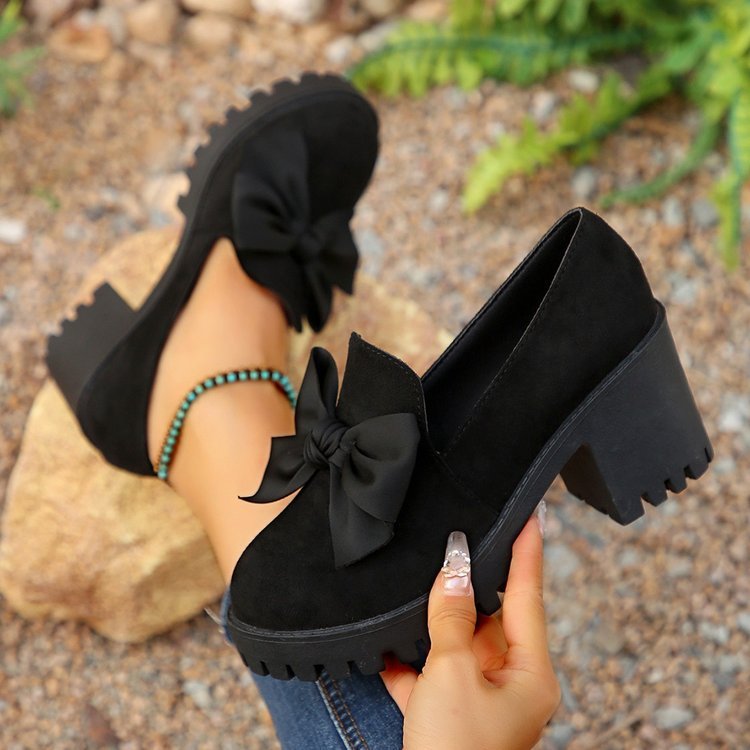 Women's High-Heeled Shoes with Bow Tie