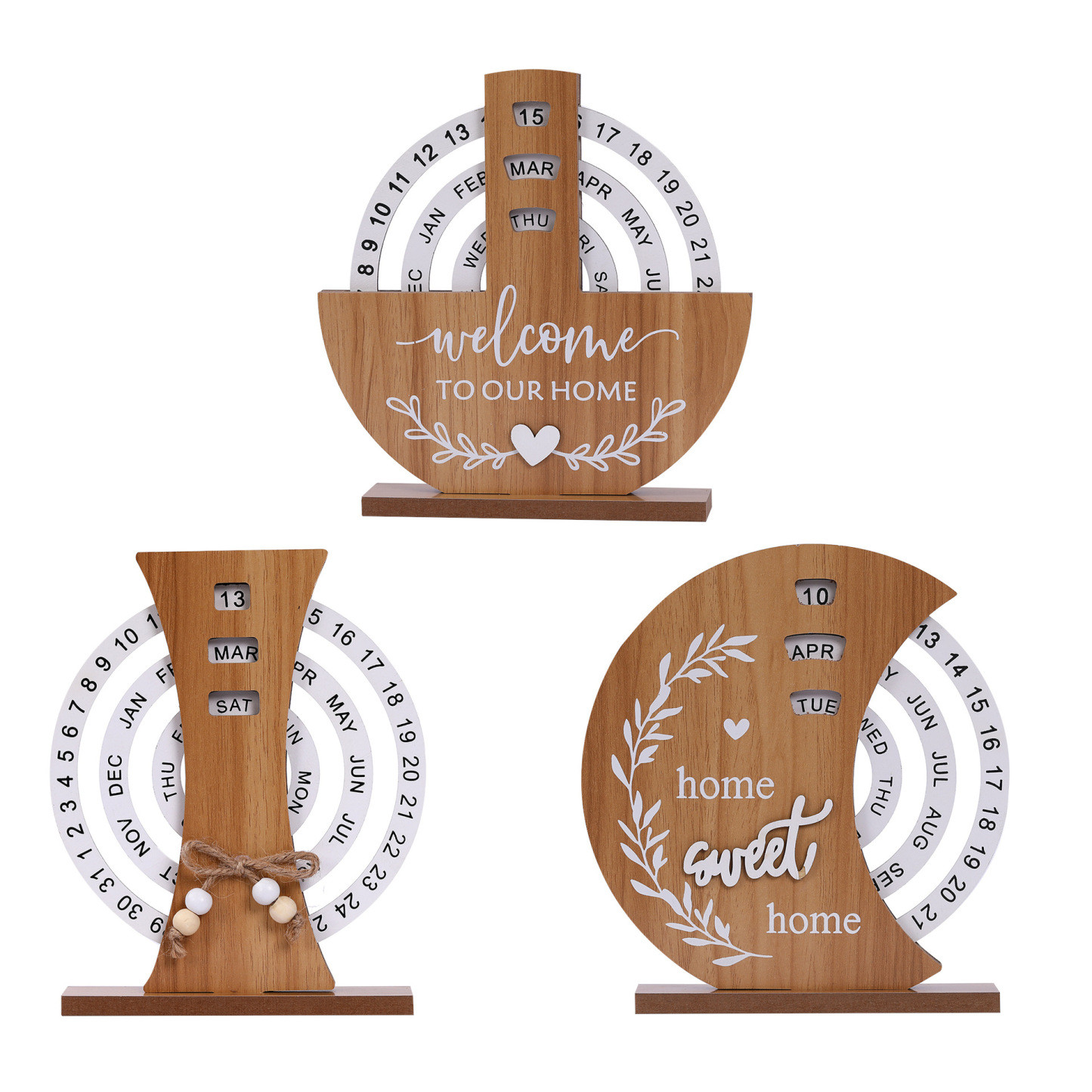 Rotating Wooden Perpetual Calendar