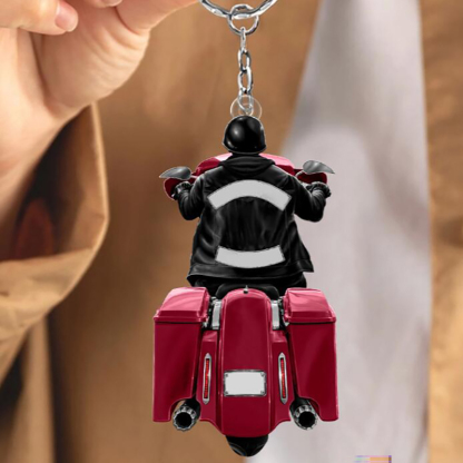 Motorcycle Racing Personalized Keychain