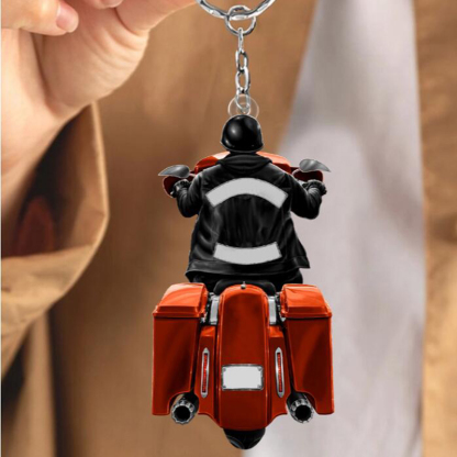 Motorcycle Racing Personalized Keychain