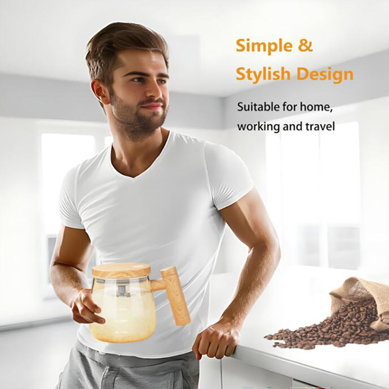 Automatic glass stirring coffee cup