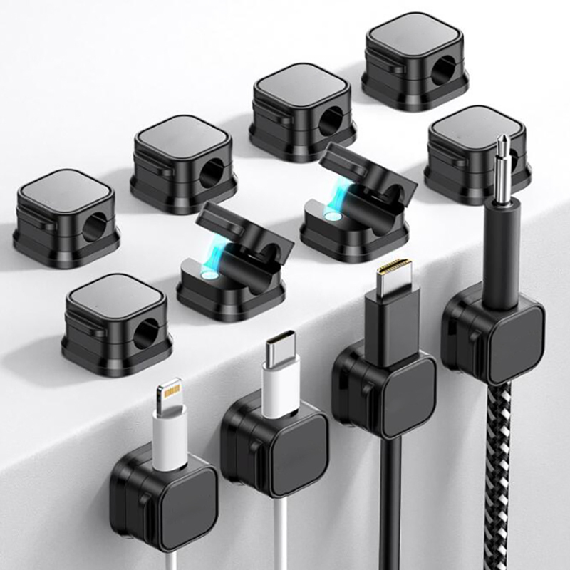 Magnetic cable organizer desktop car data cable clip fixing artifact