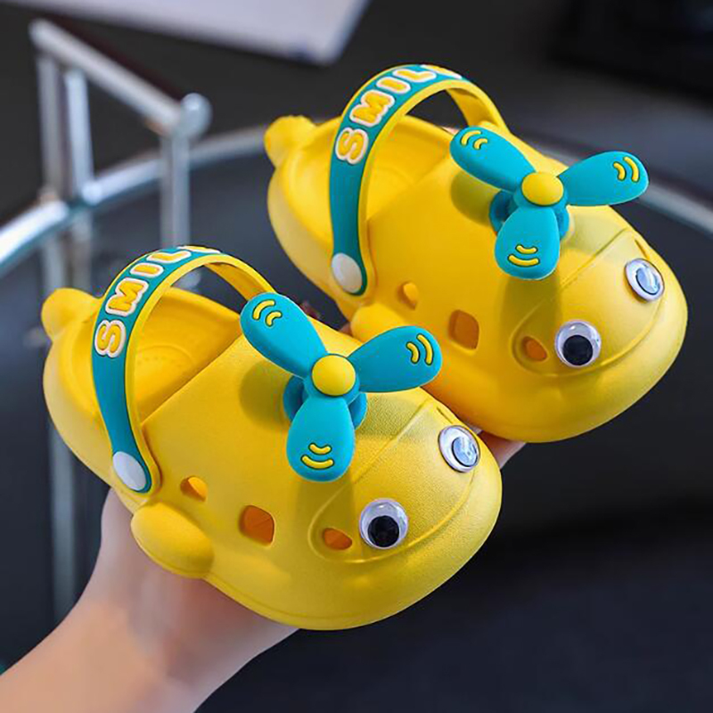 Cartoon cute airplane closed toe beach shoes