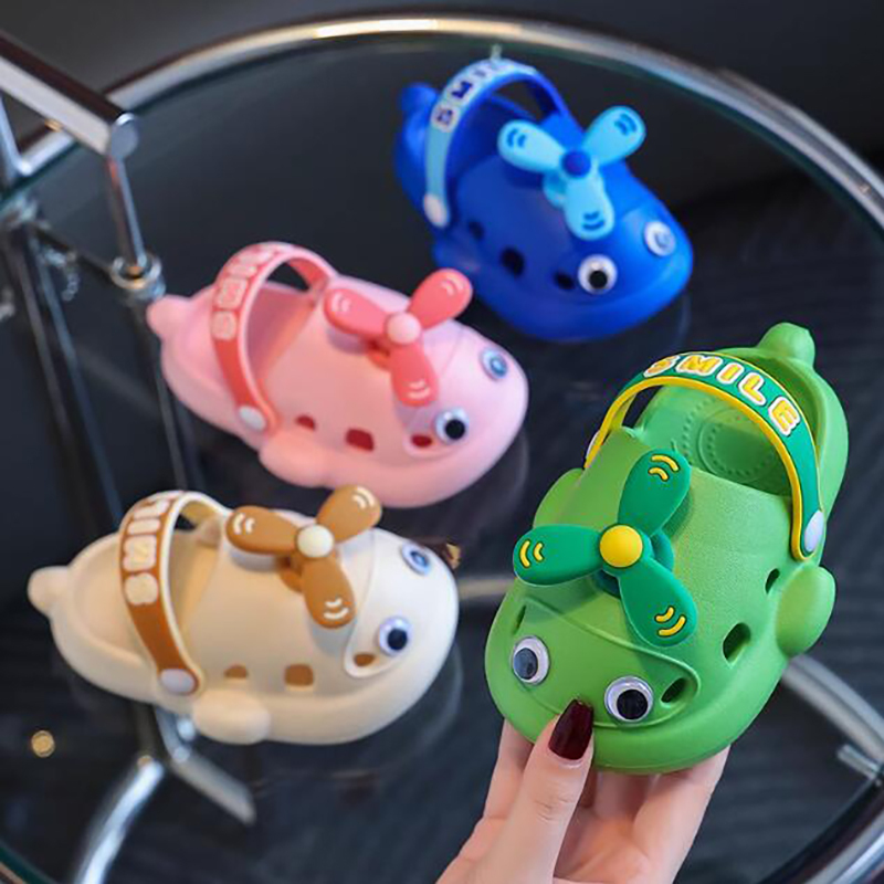 Cartoon cute airplane closed toe beach shoes