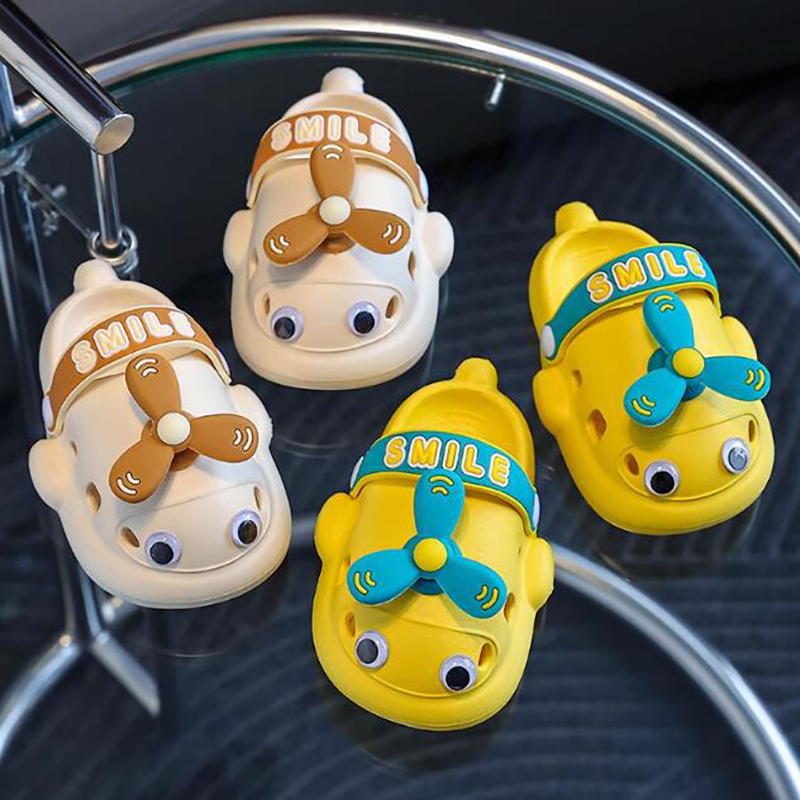 Cartoon cute airplane closed toe beach shoes