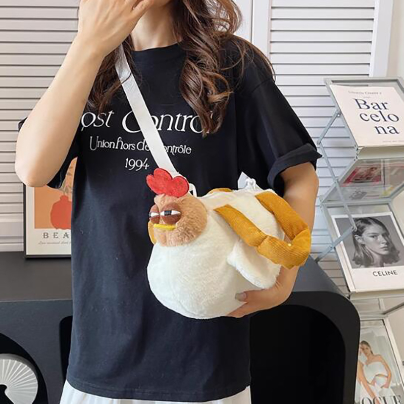 Ugly cute chicken handbag creative bag