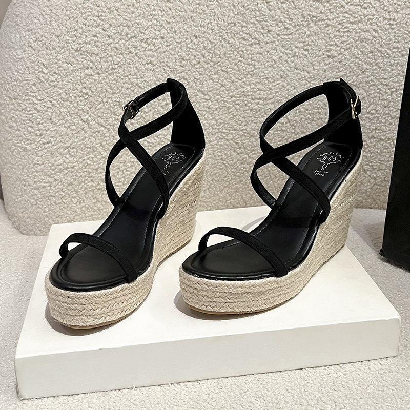 Round toe Espadrille Wedge Sandals